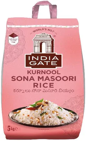 INDIA GATE KURNOOL SONA MASOORI RICE (5kg)