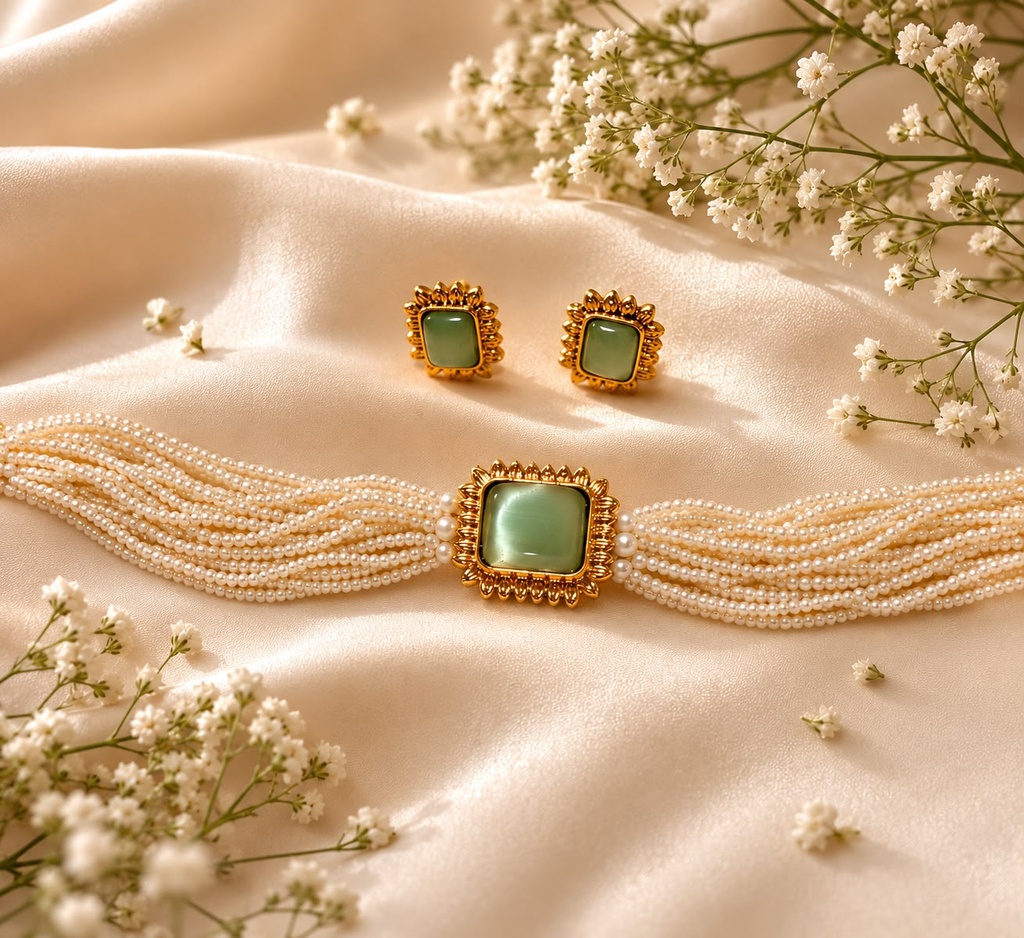 Pearl Choker (Mint Green)